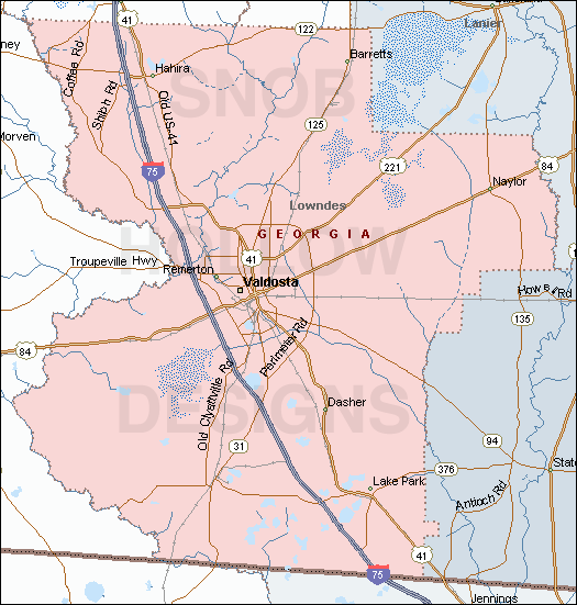 Map of lien and bond claims in lowndes county georgia