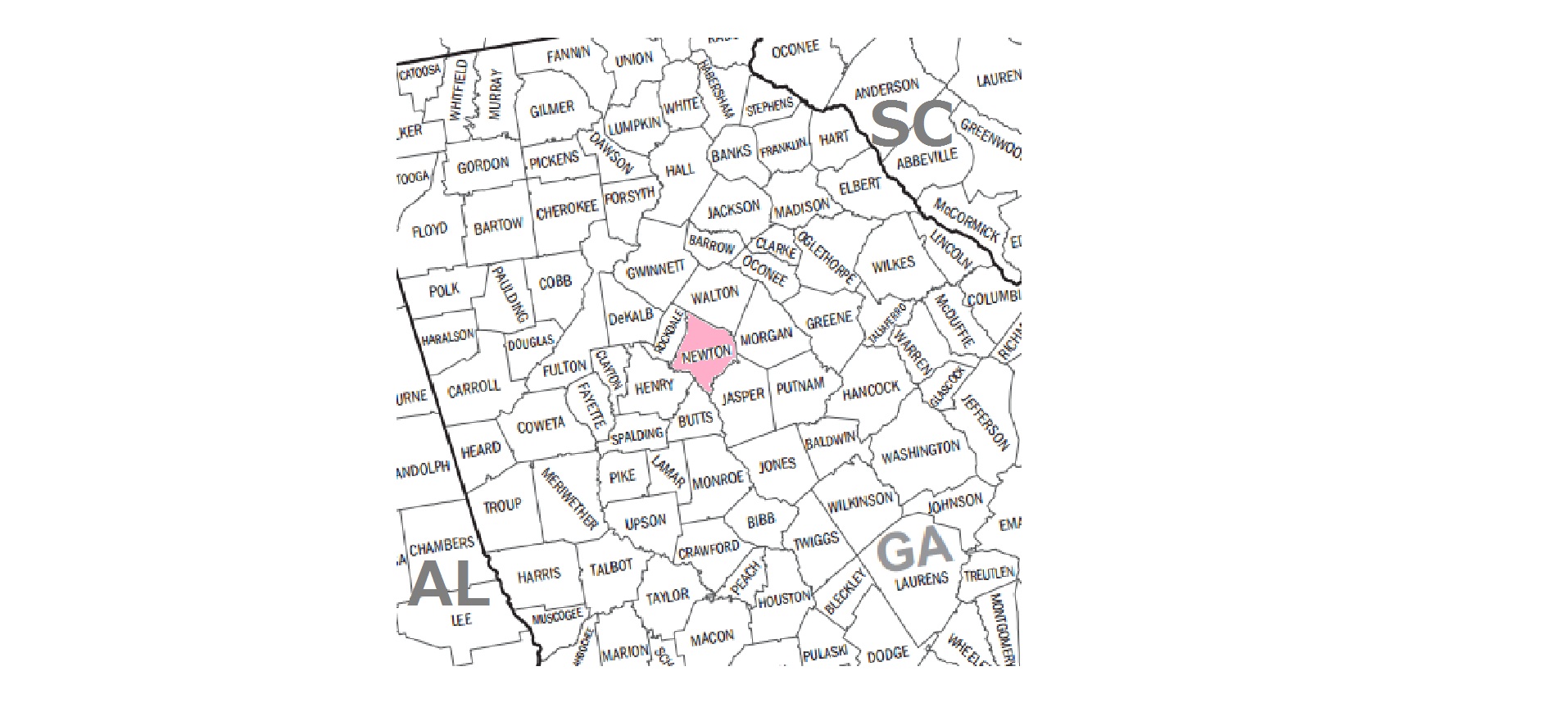 Newton County Georgia Lien and Bond Map
