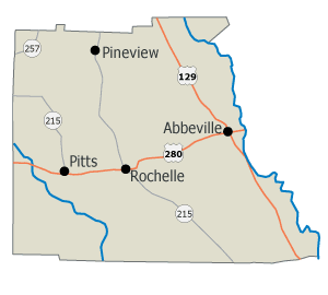 Materialman Lien Map for Wilcox County Georgia